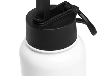 Stainless steel water bottle with a straw lid