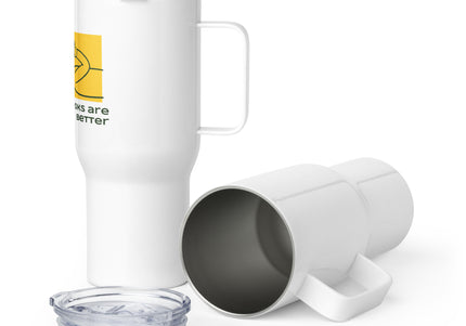 Travel mug with a handle
